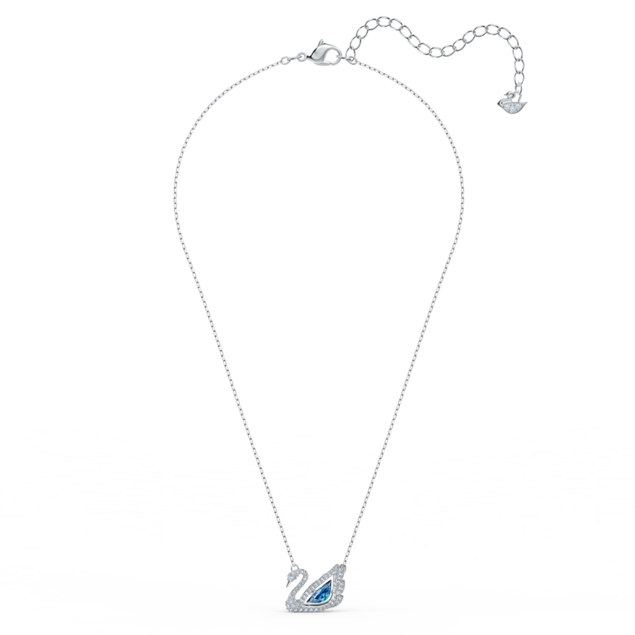 Κολιέ Dancing Swan από Επιροδιωμένο Κόσμημα με Μπλε Κρύσταλλα - Image 2