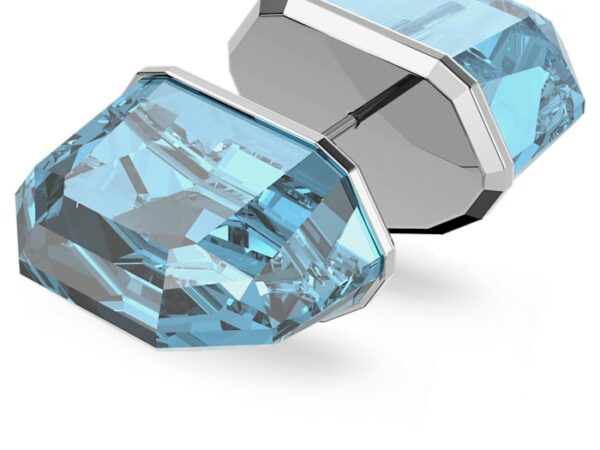 Μονό Καρφωτό Σκουλαρίκι Lucent Stud σε Επιροδιωμένο Κόσμημα με Γαλάζια Κρύσταλλα
